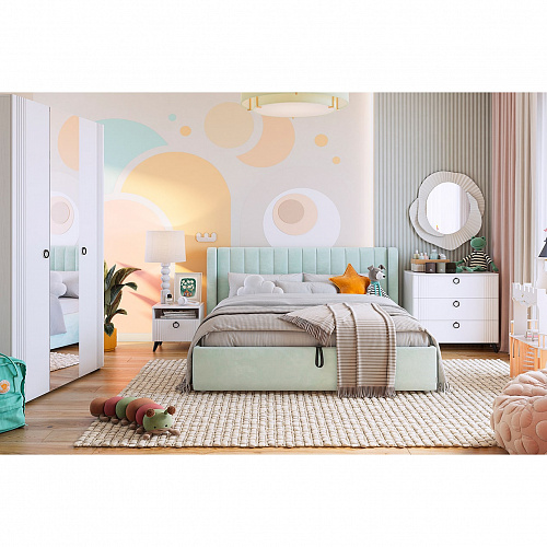 Шкаф трехдверный Ева 105.02 белое дерево/белый матовый