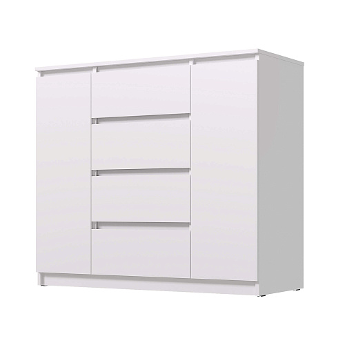 Комод ВЕГА Люкс 2Д-4Я Белый гладкий