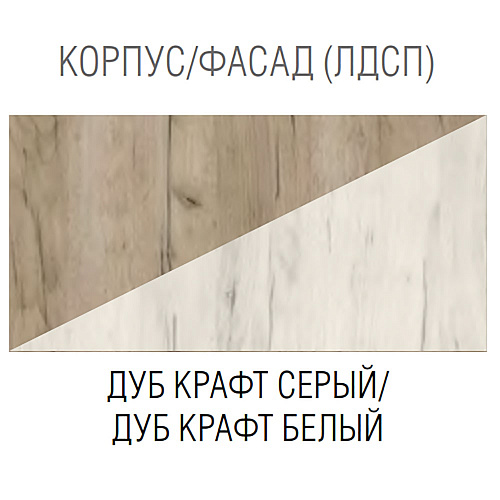 Гостиная Дарья Дуб Крафт серый/Дуб крафт белый