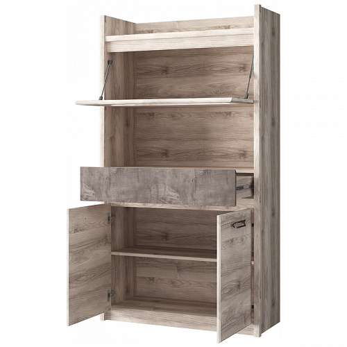 Шкаф с витриной 1V2D1S JAZZ Каштан найроби/Оникс