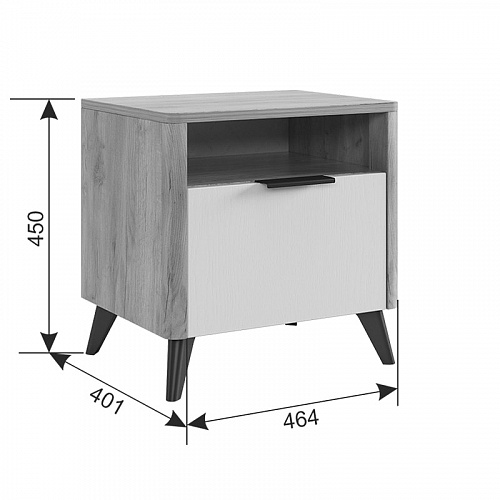 Тумба прикроватная Адам дуб крафт золотой/графит