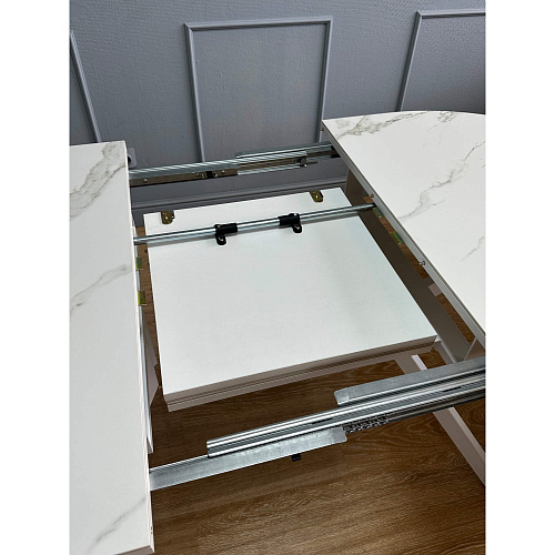 Стол обеденный Kenner DO1200 белый/керамика мрамор белый