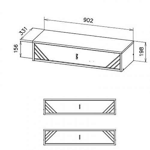 Туалетный столик Байкал (навесной) Дуб Золотой/Графит