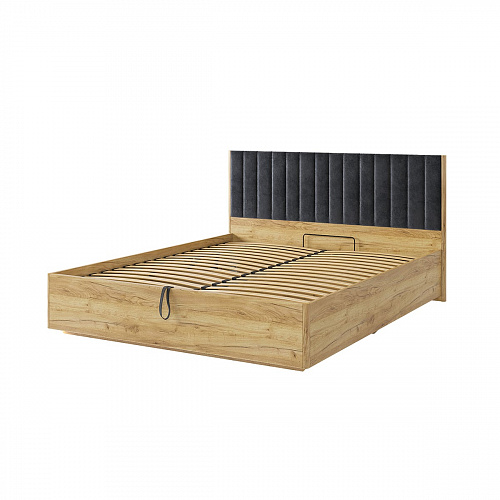 Кровать с подъемным механизмом Адам 160х200 дуб крафт золотой/грей