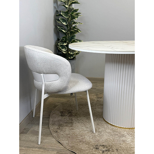 Стол обеденный Kenner LD2000 белый/керамика мрамор золотой