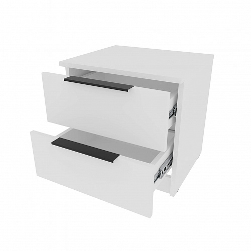 Тумба Катрин с двумя ящиками Белый шагрень