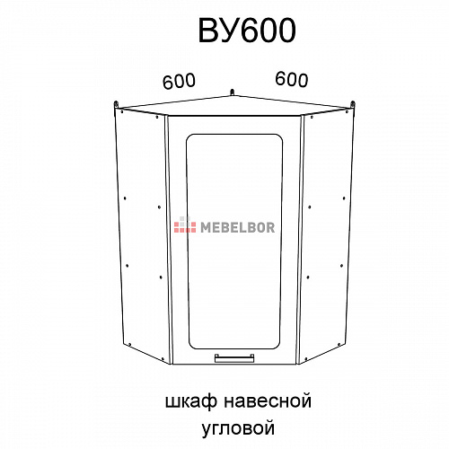 Модуль Шкаф навесной угловой ВУ600 Милена Шато крем