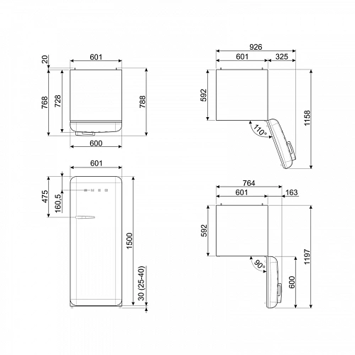 Холодильник SMEG FAB28RWH6