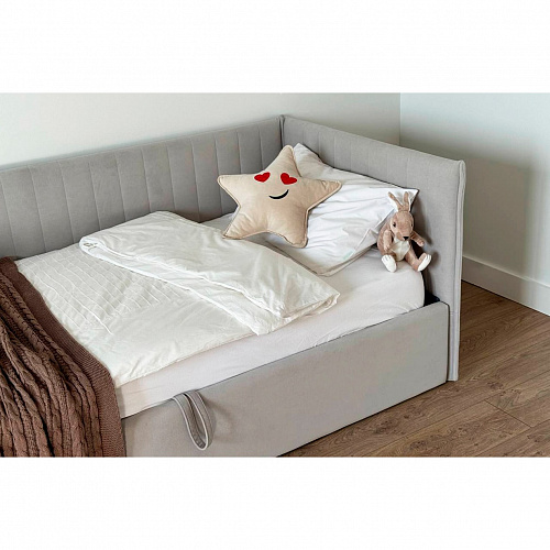 Кровать с подъемным механизмом Твикс (Софа) 90х200 галька (велюр)