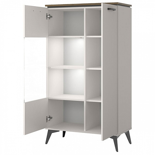 Шкаф с витриной VINATI 1V1D P ПЕРСИДСКИЙ ЖЕМЧУГ/АМАРОК