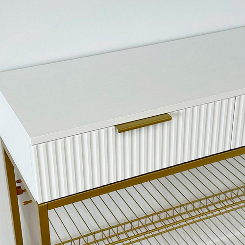 Обувница Классная 1 белое дерево/золото