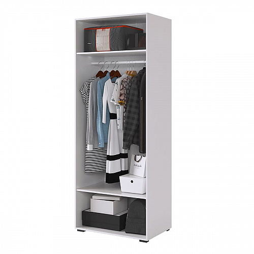 Шкаф двухдверный Ева 102.01 белое дерево/белый матовый