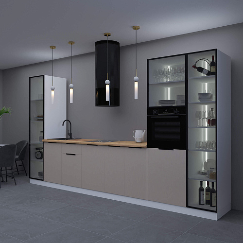 Фасад со стеклом из алюминиевого профиля (ПН450) 446х2018мм