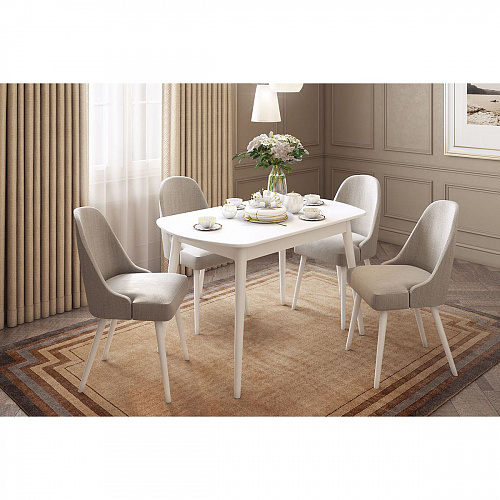 Стол обеденный раздвижной Сальса белый