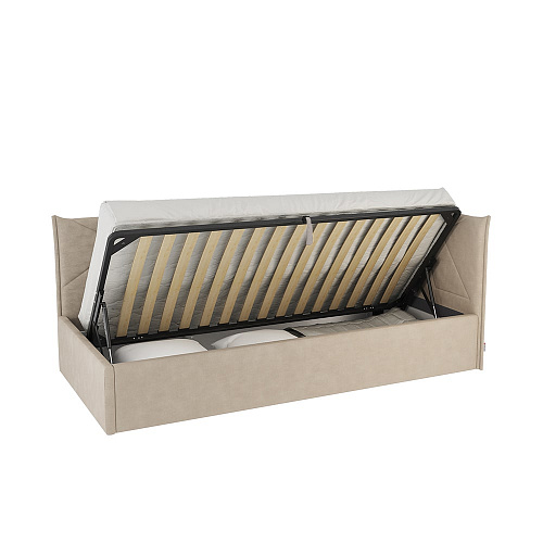 Кровать с подъемным механизмом Бест (Тахта) 90х200 капучино (велюр)