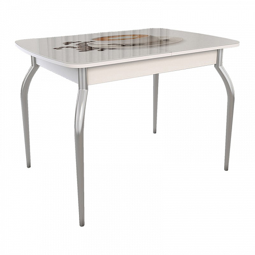 Стол обеденный раздвижной белый/Кофе