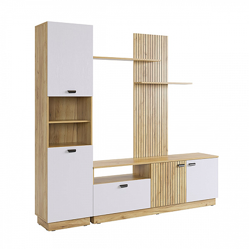 Гостиная Моди К1 дуб крафт золотой/белое дерево