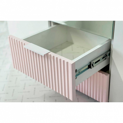 Шкаф трехдверный Зефир 109.02 белое дерево/пудра розовая (эмаль)