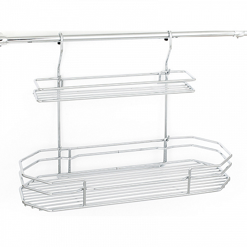 Полка навесная двухуровневая, 450x190x370мм, хром