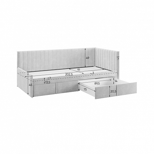 Набор детской мебели Баско К2 кашемир/черный муар/латте (велюр)