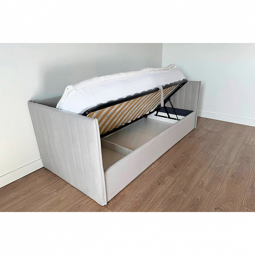 Кровать с подъемным механизмом Твикс (Софа) 90х200 галька (велюр)