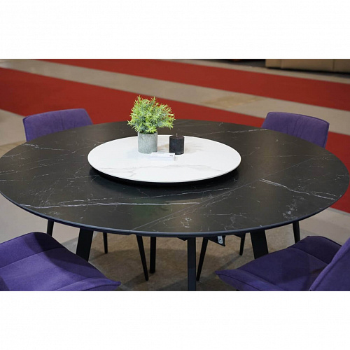 Стол обеденный керамический Раунд Черный