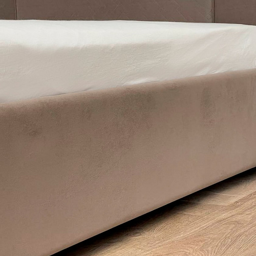 Кровать с подъемным механизмом Хлоя 120х200 латте (велюр)