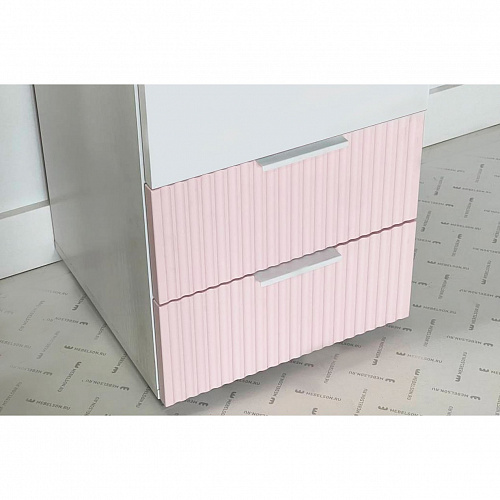 Шкаф однодверный Зефир 107.01 белое дерево/пудра розовая (эмаль)