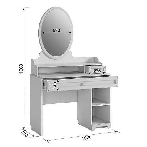Туалетный столик Белла белый/джелато софт