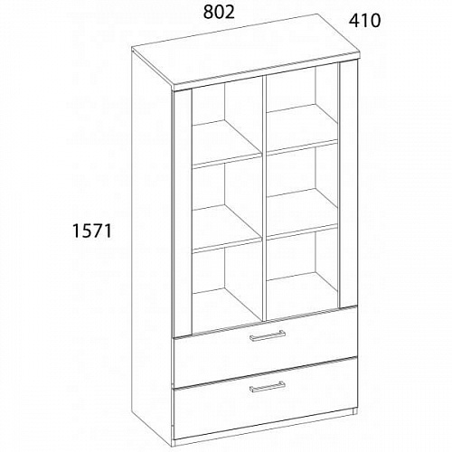 Шкаф открытый DOORSET 2S6N Дуб наварра