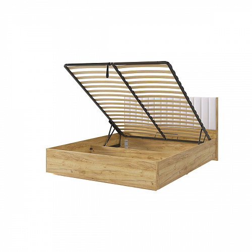 Кровать с подъемным механизмом Адам 160х200 дуб крафт золотой/белоснежный