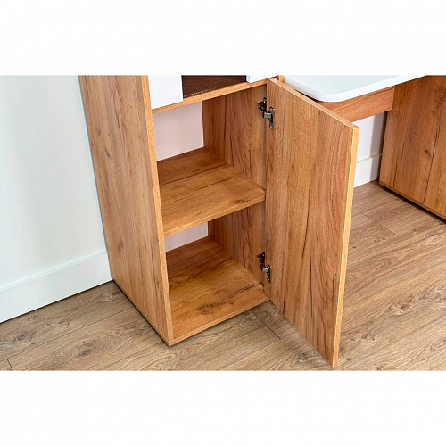 Стеллаж Лайт-2 дуб крафт золотой/белый