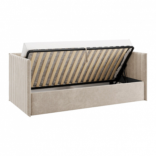 Кровать с подъемным механизмом Твикс (Софа) 90х200 капучино (велюр)