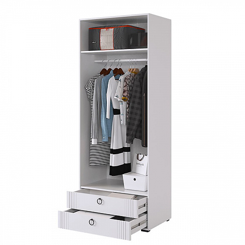 Шкаф двухдверный Ева 103.01 белое дерево/белый матовый