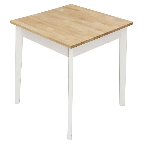 Стол обеденный квадратный ИДЕЯ массив Бесцветный (Лак)/СНЕГ