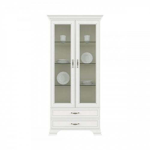 Шкаф с витриной 2V2S TIFFANY Вудлайн кремовый