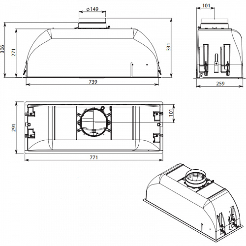 Встраиваемая вытяжка FALMEC CGIW70.E10P6#ZZZN491F