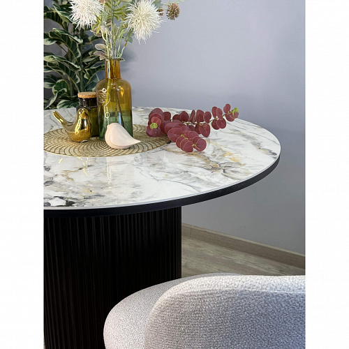 Стол обеденный Kenner LD1000 черный/керамика гранит арктический глянец