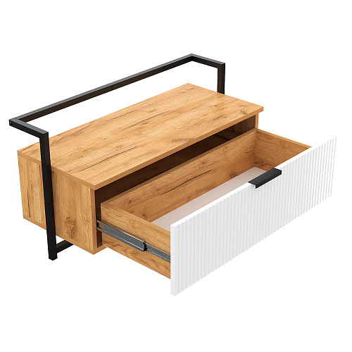 Консоль навесная лофт DQ SITI дуб вотан/белый