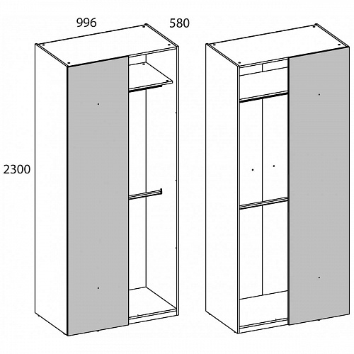 Шкаф угловой SIMPLE 1DG Белый/Монте/Джелато