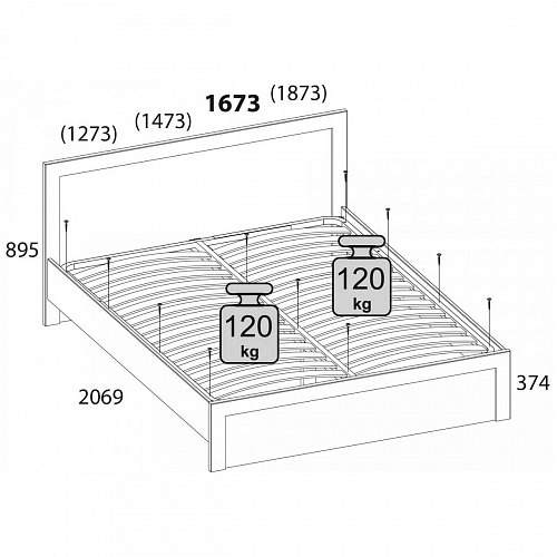 Кровать DOORSET 160 Дуб наварра