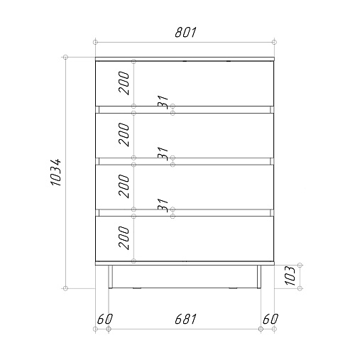 Комод НК DIEGO 4 ящика Кашемир