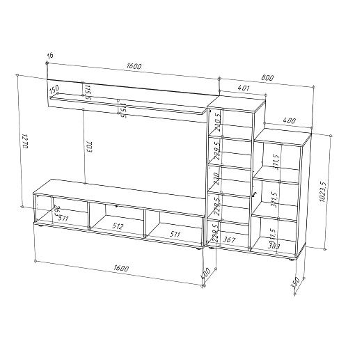 Гостиная НК AMAZON Белый/Черный