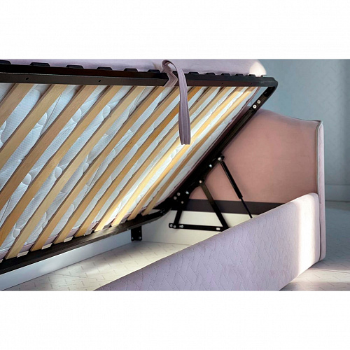 Кровать-софа Лея К1 90х200 нежно-розовый (велюр)/галька (велюр)