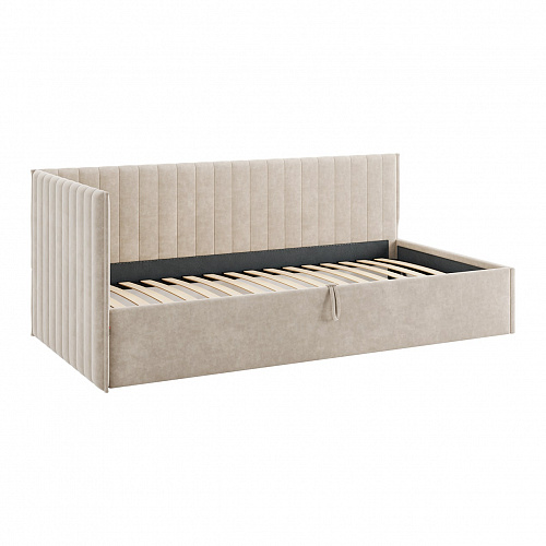 Кровать с подъемным механизмом Твикс (Тахта) 90х200 капучино (велюр)