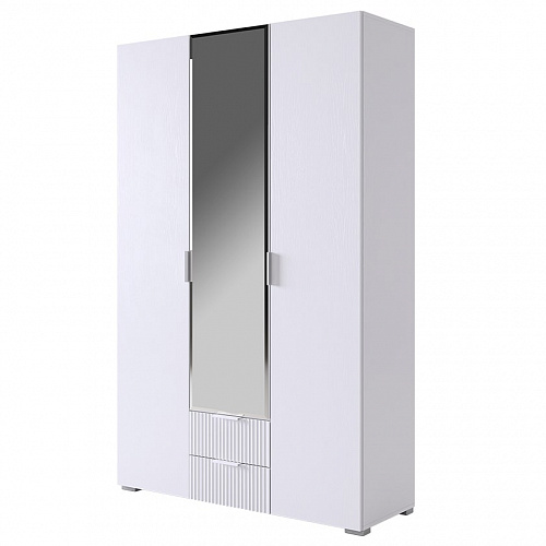 Шкаф трехдверный Зефир 109.02 белое дерево/белый (эмаль)