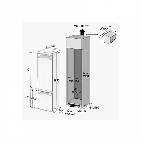 Встраиваемый холодильник Samsung Samsung Electronics BRB30603EWW