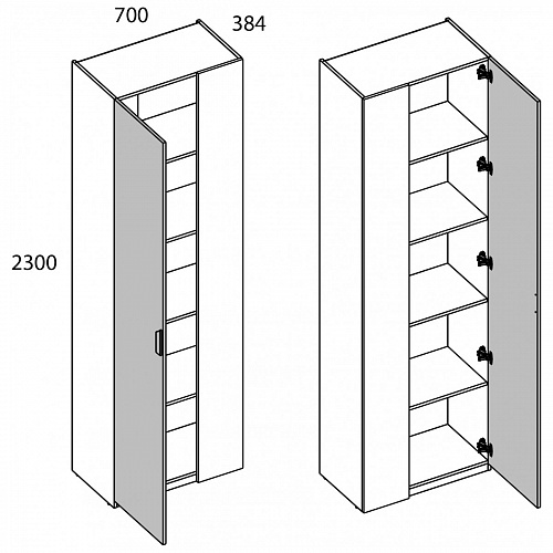 Шкаф MODERN 1D/K70 Персидский жемчуг