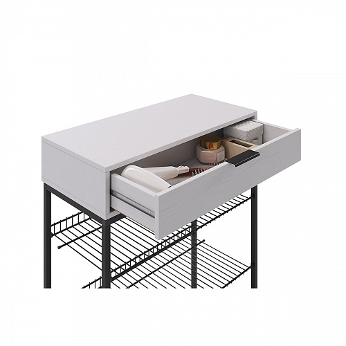 Обувница Краш черный муар/белое дерево