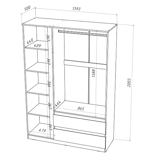 Шкаф НК STERN ШКЯ-3 Дуб Сонома